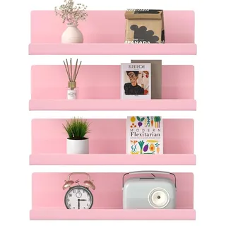Set von 4 Wandregalen - Dekorative Regale in Rosa für Zuhause - Rosa