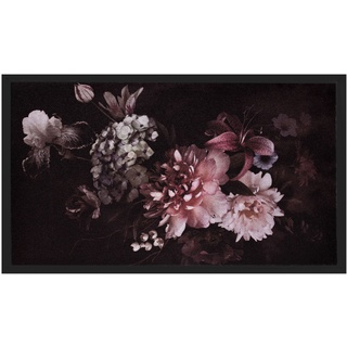 HAMAT Fußmatte IMAGE, Schwarz - Rosa - Weiß - 75 x 45 cm - Blumen