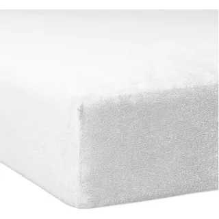 Traumschlaf Spannbettlaken Baumwolle-Polyester Frottee 90 x 190 - 100 x 200 cm weiß