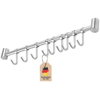 Intirilife Edelstahl mit 9 Haken - Wandmontage