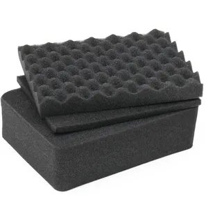 HMF ODR100 Koffereinlagen mit Rasterschaumstoff 24 x 18 cm Schwarz