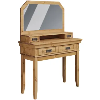 OTTO home Schminktisch OTTO HOME "Vinales, Konsole für den Flur", beige (natur), B:96cm H:136cm T:39cm, Tische, Schminktisch, Aus massiver Kiefer, mit Fräsungen