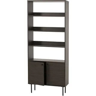 Bücherregal HWC-N78, Bücherschrank skandinavischer Stil Holz Melamin 200x80x30cm