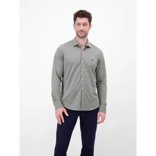 LERROS Langarmhemd Jerseyhemd mit 2-Knopf-Manschette und Kentkragen grau L