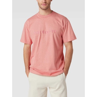 T-Shirt mit Brand-Schriftzug, Hellrosa, S