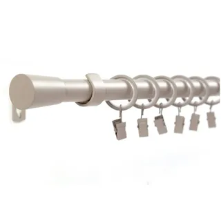 Deco-Raum Gardinenstange Liya, Ø 19 mm, 1-läufig, Wunschmaßlänge, kürzbar, verschraubt, Komplett-Set mit Ringen und Klammern,Befestigungsmaterial beige Ø 19 mm x 300 cm
