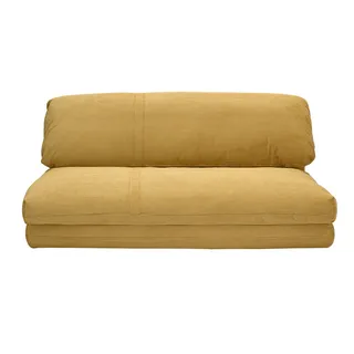2-Sitzer Schlafsessel aus gelbem Curry-Cordstoff SPENCER