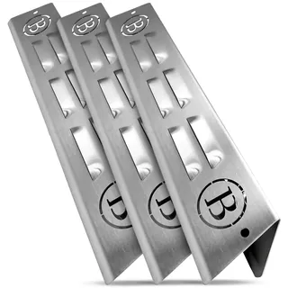 BABOSSA Flammschutz aus V4A Edelstahl 3er Pack – passend für Weber Spirit 310/320 – Brennerabdeckung – Ersatz für Aromaschienen – langlebiges Zubehör für Gasgrill