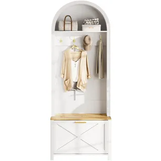 Okmyhome Garderobe, Weiß, Holzwerkstoff, 35x195x75 cm, Garderobe, Garderoben-Sets & Serien, Garderoben-Sets
