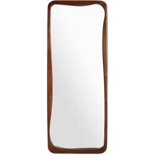 Xora Wandspiegel, Walnuss, Holz, Glas, Holzwerkstoff, Kautschukholz,Kautschukholz, massiv, rechteckig, 70x180x5 cm, Ganzkörperspiegel, Spiegel, Wandspiegel