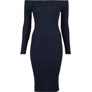 URBAN CLASSICS Off Shoulder Rib Langarmkleid Black XS