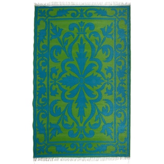 Esschert Design Gartenteppich in Perser-Optik, in grün/blau, 151,5 x 241 x 0,9 cm, Vorleger, Fuß Abstreifer