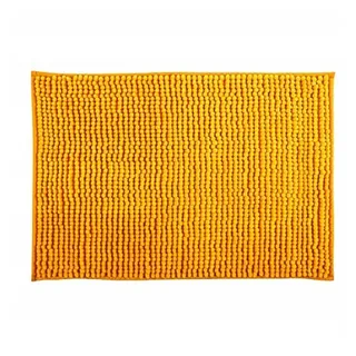 MSV Badematte CHENILLE, Höhe 12 mm, Badteppich, 100% Polyester Microfaser, Anti-Rutsch Beschichtung, mit praktischer Schlaufe zum Aufhängen, Waschbar 30°, Flauschig weich und warm, in 3 Größen erhältlich: 40 x 60, 50 x 80 und 60 x 90, viele angesagte Trendfarben, Polyester Microfaser, rechteckig gelb rechteckig | 60 cm x 90 cm x 12 mm