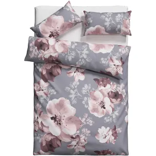 OTTO home MELINA floral grau 135 x 200 cm + 40 x 80 cm