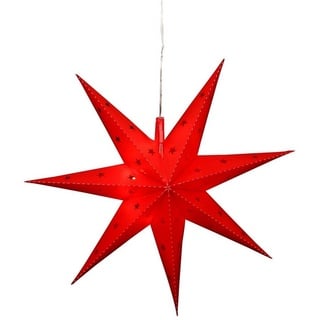 SIGRO LED Stern Weihnachtsstern mit 7 Spitzen Rot, LED, Fensterstern beleuchtet inkl. Netzteil rot