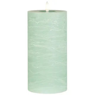 IB Laursen LED-Stumpenkerze mit warmer Flamme, Höhe 20, Ø 10 cm, mint