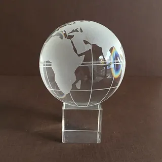 Glas Globus Weltkugel Kristall Deko Erdkugel Paperweight Briefbeschwerer Ø 80mm,016002