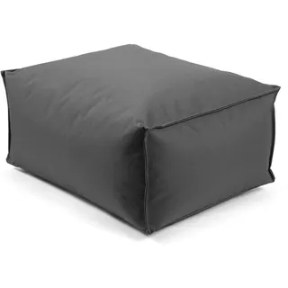 mokebo® Outdoor Pouf o. Hocker 60x45cm für Balkon & Garten 'Der Ruhestifter' Sitzhocker eckig, Bodenkissen, Sitzwürfel, Sitzpouf, Fußhocker & Beistelltisch mit EPS-Perlen Füllung, Anthrazit