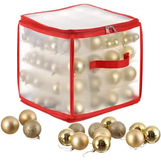 THE TWIDDLERS Aufbewahrungsbox für Weihnachtskugeln (bis zu 64 Christbaumkugeln) & Tannenbaumdeko, 30cm - Robust & Praktisch