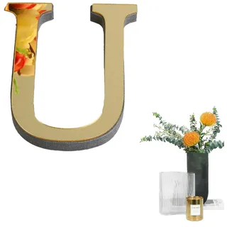 Acrylbuchstaben Für Die Wand, Selbstklebende -Alphabet-Wandtattoos,Hellgoldene Buchstaben Zum Selbermachen, Spiegel-Acryl-Wandaufkleber Für Wandkunst, Wandbild, Küche, Badezimmer, Bar