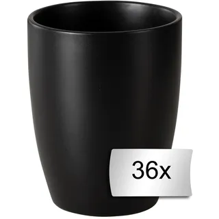 Kaffeebecher 36er Set BRUNCH, Schwarz matt - Porzellan - 36er Set