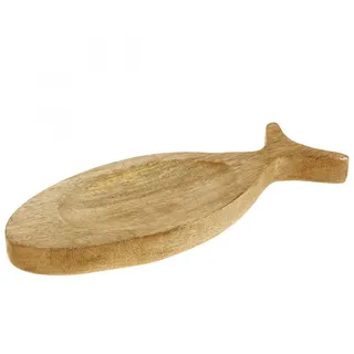 Deko Tablett Holz Fisch Mangoholz Tischdeko Holzteller 30x3x12cm