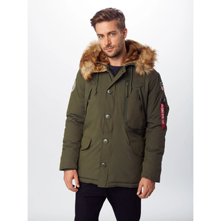 ALPHA INDUSTRIES Parka Polar chamois / oliv / knallrot / weiß XL