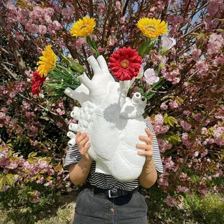 Vasen SELETTI, Love in Bloom Giant, Weiß, Kunststoff, Design - 42 - 60