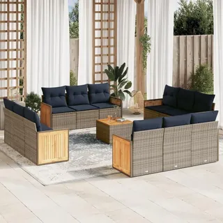 vidaXL Garten-Lounge-Set 13-tlg. grau