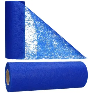 AmaCasa Tischläufer Blau (15 cm x 20 m) – Hochwertiges Vliesband für stilvolle Tischdekoration bei Hochzeiten, Geburtstagen & besonderen Anlässen