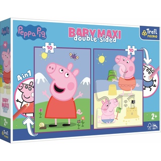 Trefl Doppelseitiges Puzzle 2x10 Elemente Baby Maxi Peppas sonniger Tag 4in1 (10 Teile)