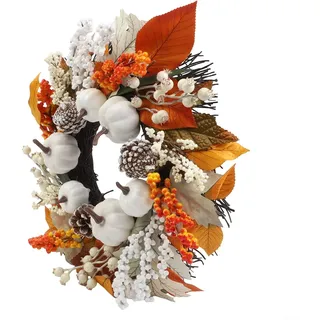61 cm Herbstkranz mit Sonnenblumen, Ahornblättern und Herbstbeeren für Innen- oder Außendekoration während der Erntedankzeit (40 cm)
