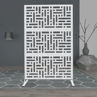 GIDRLL Paravent Raumteiler Metall Sichtschutz für Innen und Garten, freistehender dekorativer Trennwand mit Ständer für Balkon, Terrasse, Whirlpool, Raumtrenner, 120x40x190cm