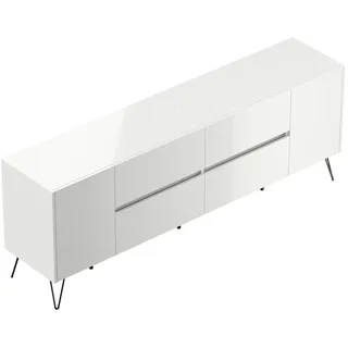 Posseik Sideboard 199 x 75,8 x 42 cm Weiß Hochglanz
