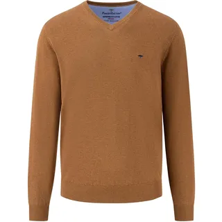 FYNCH-HATTON Herren Feinstrickpullover mit V-Ausschnitt, Walnut Brown, M - M