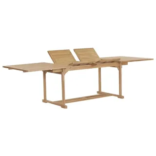 vidaXL Gartentisch Ausziehtisch 180-280 x 100 x 75 cm Massivholz Teak Braun