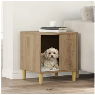 vidaXL Hundehütte Kunsthandwerk Eiche 44 x 42 x 49 cm Holz Beige/Braun