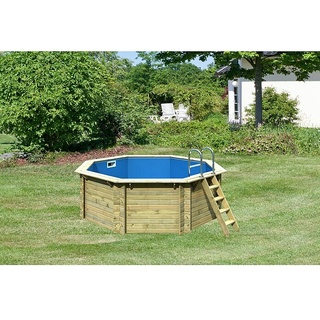 Karibu Holz-Pool Orlando Größe 1  (L x B x H: 400 x 400 x 124 cm, Naturbraun, 11.000 l, Ohne Poolterrasse)