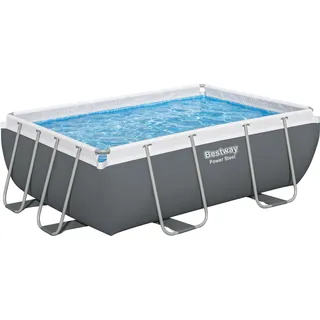 BESTWAY Power SteelTM Frame Pool Set mit Filterpumpe 282 x 196 x 84 cm, grau, eckig