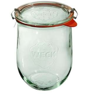 Weck Tulpe Glas 1062 ml 6-teilig | Glas mit Deckel, Dichtung und 2 Verschlüssen | Zur Konservierung, Säften, luftdichten Aufbewahrung von trockenen Zutaten