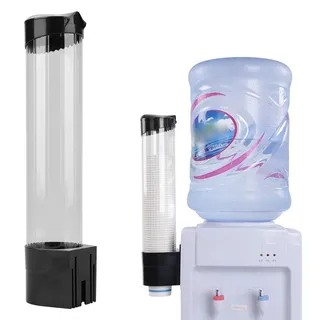 Niunion Becherspender, Pappbecher-Spender, Haltbarer 60-80-Becher Papier-Plastik-Becher-Spender One-Touch-Knopf-Becherhalter Becherhalter Plastik(Black)