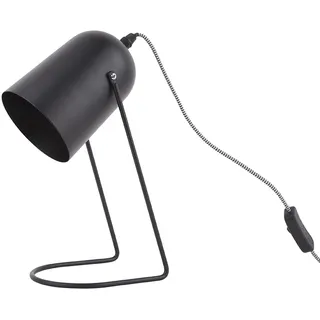 Leitmotiv Tischlampe Enchant - Schwarz - 30x18cm | Rund - skandinavisch - Eisen - Tischleuchte Wohnzimmer & Schlafzimmer - Tischlampen modern