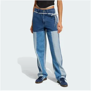 adidas Originals Sporthose KSENIASCHNAIDER PATCHWORK STRAIGHT LEG JEANS blau 30"