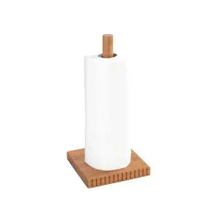 WENKO Küchenrollenhalter Mera, aus geräuchertem Bambus 54946100 , 1 Stück