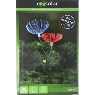 ez solar Solarleuchte Metall 98,0 cm inkl. Solarpanel und Akku transparent