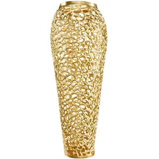 Riess Ambiente Filigrane Design XXL Vase Abstract Leaf 90cm Gold Handarbeit große Dekovase für Wohnzimmer, Flur, Schlafzimmer, Bad