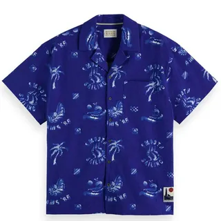 Scotch & Soda 175506 Kurzarmhemd - Blue Smooth Sailing Aop - L