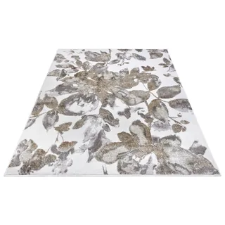 Teppich HANSE HOME "Floral" Teppiche Gr. B/L: 200 cm x 280 cm, 13 mm, 1 St., weiß (weiß,grau,braun) Esszimmerteppiche