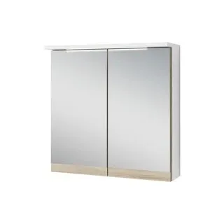 Spiegelschrank MARINO weiß matt Eiche Sonoma Nachbildung B/H/T: ca. 60x60x20 cm - weiß, Eiche