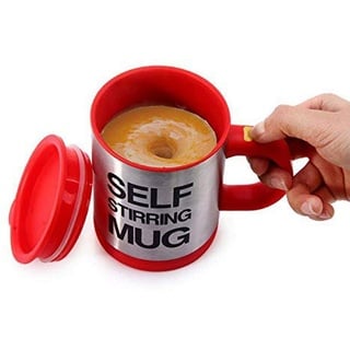 Zeerkeer Self Stirring Coffee Mug Cup,Selbstrührende Tasse Automatische Lazy Mug Electric Stainless Steel Automatic Mixing Weihnachten Geschenk für Travel Home Office 400ml/8oz(Rot)